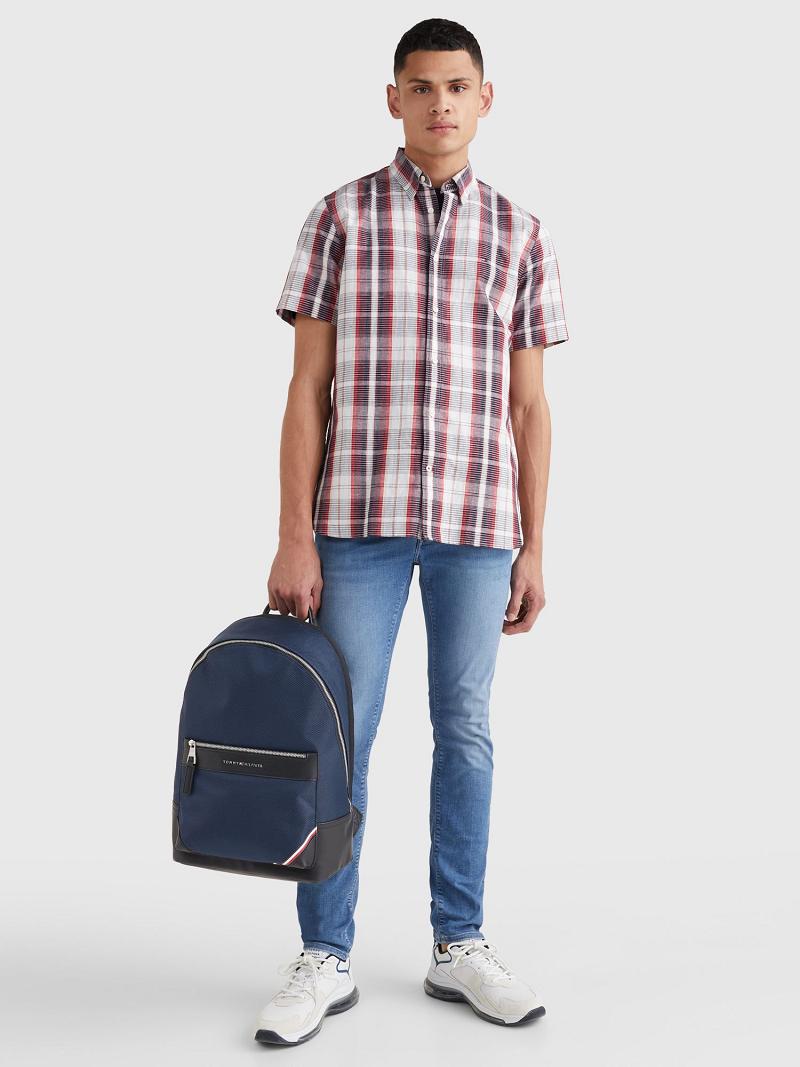 Férfi Tommy Hilfiger Tommy Stripe Backpack Táska Sötétkék | HU 1495DFM